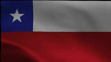 Chile Flag video waving in wind. Chile Flag Wave Loop waving in wind. Realistic Chile Flag background