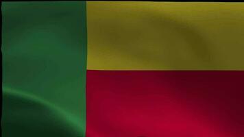 Benin Flagge nahtlos winken Animation. Zeichen von Benin nahtlos Schleife Animation video