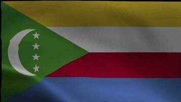 comores agitant drapeau, comores drapeau, drapeau de comores agitant animation video