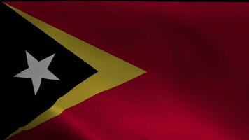 Osten Timor winken Flagge nahtlos Schleife Animation, Osten Timor Flagge ist winken 3d Animation. video