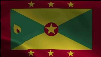 Grenada Flag Waving in Wind. Seamless Loop Animation of the Grenada Flag video