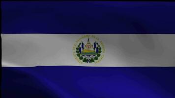 el Salvador vlag is golvend 3d animatie. el Salvador vlag golvend in de wind. video