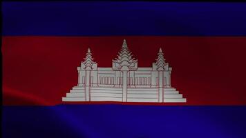 Cambodia flag seamless waving animation. Sign of Cambodian seamless loop animation. video