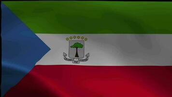 equatorial Guiné bandeira. nacional 3d equatorial Guiné bandeira acenando. bandeira do equatorial Guiné video