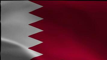 bahrein bandera. nacional 3d bahrein bandera ondulación. bandera de bahrein imágenes vídeo ondulación en viento video