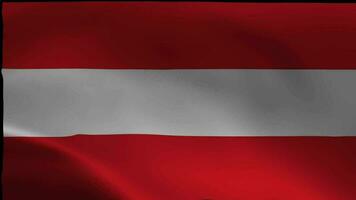 Austrian Flag Seamless Smooth Waving Animation. Wonderful flag of Austria with Folds. Symbol of the Austrian Republic. video