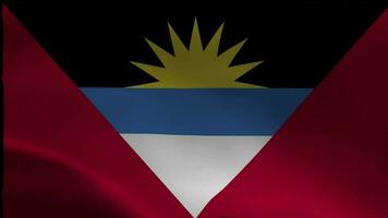 bandeira do Antígua ang barbuda . desatado 4k cheio realista bandeira video