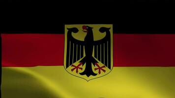 uma lindo Visão do Alemanha bandeira vídeo. 3d bandeira acenando vídeo. Alemanha bandeira hd resolução. video