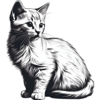 AI generated A cute kitten drawing. Ai-generated. png