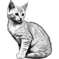 AI generated A cute kitten drawing. Ai-generated. png