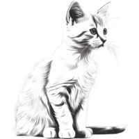 AI generated A cute kitten drawing. Ai-generated. png