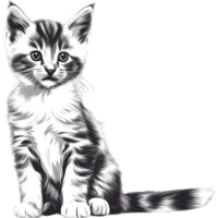 AI generated A cute kitten drawing. Ai-generated. png