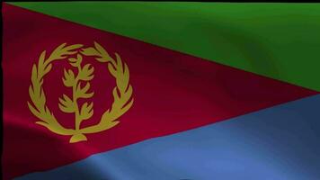 eritrea vinka flagga, eritrea flagga, eritreanska flagga fladdrande i de vind video