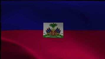 haiti flagga. nationell 3d haiti flagga vinka. flagga av haiti antal fot video vinka i vind