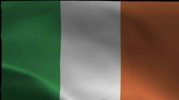 Ireland flag seamless waving animation. Sign of Irish seamless loop animation. video