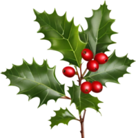 AI generated An image of holly branches. Ai-generated. png