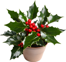 AI generated An image of holly branches. Ai-generated. png