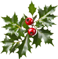 AI generated An image of holly branches. Ai-generated. png