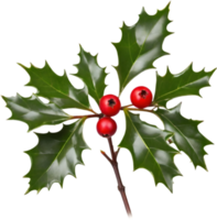 AI generated An image of holly branches. Ai-generated. png