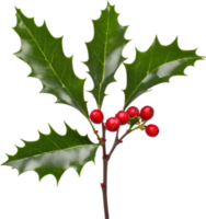 AI generated An image of holly branches. Ai-generated. png