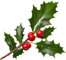 AI generated An image of holly branches. Ai-generated. png