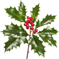 AI generated An image of holly branches. Ai-generated. png