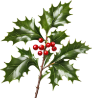 AI generated An image of holly branches. Ai-generated. png