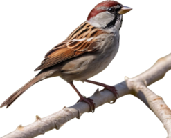 AI generated A close-up photo of a cute sparrow bird. Ai-generated. png