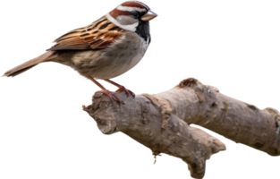 AI generated A close-up photo of a cute sparrow bird. Ai-generated. png