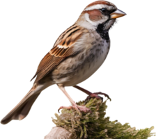 AI generated A close-up photo of a cute sparrow bird. Ai-generated. png