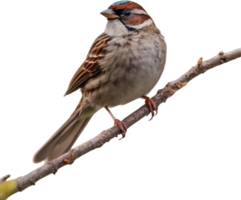 AI generated A close-up photo of a cute sparrow bird. Ai-generated. png