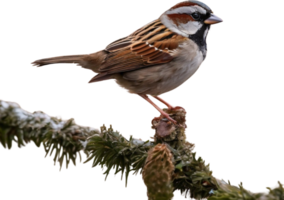 AI generated A close-up photo of a cute sparrow bird. Ai-generated. png