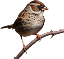 AI generated A close-up photo of a cute sparrow bird. Ai-generated. png