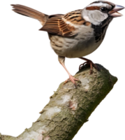 AI generated A close-up photo of a cute sparrow bird. Ai-generated. png