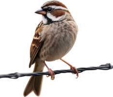 AI generated A close-up photo of a cute sparrow bird. Ai-generated. png