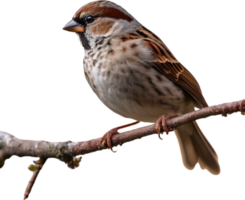 AI generated A close-up photo of a cute sparrow bird. Ai-generated. png