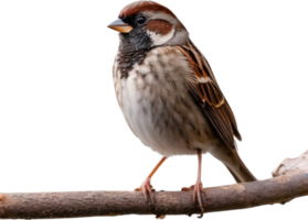 AI generated A close-up photo of a cute sparrow bird. Ai-generated. png