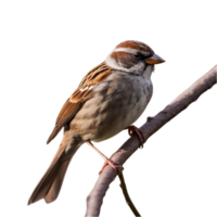 AI generated A close-up photo of a cute sparrow bird. Ai-generated. png