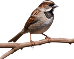 AI generated A close-up photo of a cute sparrow bird. Ai-generated. png