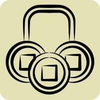 Icon Coins. related to Chinese New Year symbol. hand drawn style. simple design editable. simple illustration vector