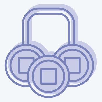 icono monedas relacionado a chino nuevo año símbolo. dos tono estilo. sencillo diseño editable. sencillo ilustración vector