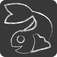 Icon Chinese Carps. related to Chinese New Year symbol. chalk Style. simple design editable. simple illustration vector