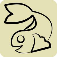 Icon Chinese Carps. related to Chinese New Year symbol. hand drawn style. simple design editable. simple illustration vector