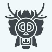 Icon Dragon. related to Chinese New Year symbol. glyph style. simple design editable. simple illustration vector