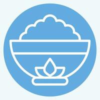 Icon Bowl. related to Chinese New Year symbol. blue eyes style. simple design editable. simple illustration vector