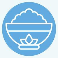 Icon Bowl. related to Chinese New Year symbol. blue eyes style. simple design editable. simple illustration vector