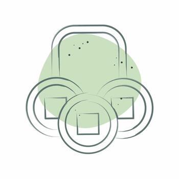 icono monedas relacionado a chino nuevo año símbolo. color Mancha estilo. sencillo diseño editable. sencillo ilustración vector
