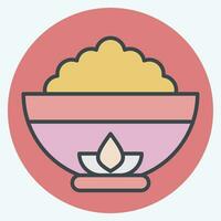 Icon Bowl. related to Chinese New Year symbol. color mate style. simple design editable. simple illustration vector