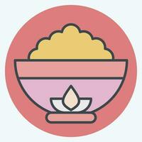 Icon Bowl. related to Chinese New Year symbol. color mate style. simple design editable. simple illustration vector