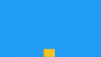 Yellow Cube Jumping On Blue Background video